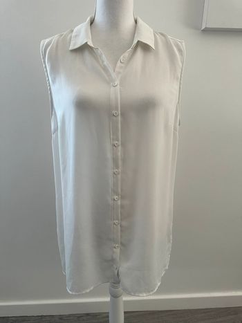 Chemisier blanc fluide sans manche T40 L
