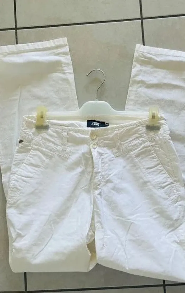 Pantalon en toile blanc Newman - photo numéro 3