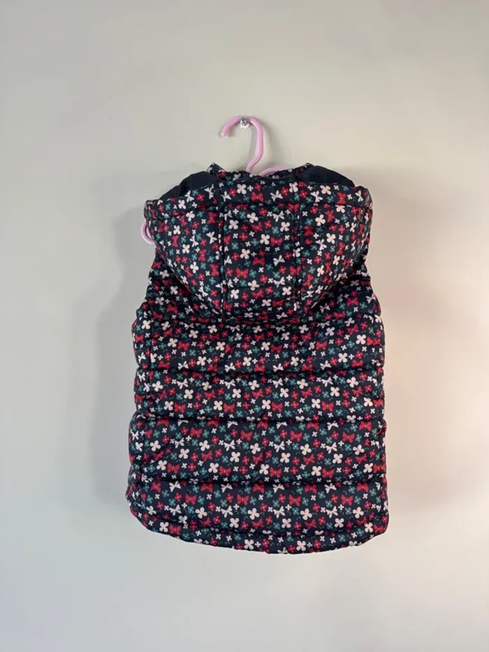 🧥 doudoune sans manche - fille - 3 ans - fleurs - papillons - très bon état - photo numéro 6