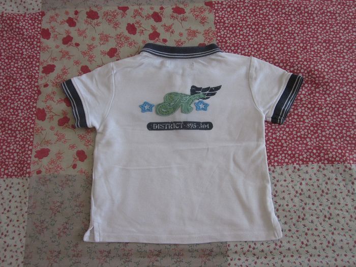 Polo manches courtes blanc 18 mois - photo numéro 2