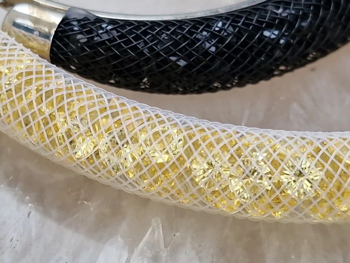 Parure Créoles Cristal Noir Collier Ras De Cou Cristal Champagne - photo numéro 16