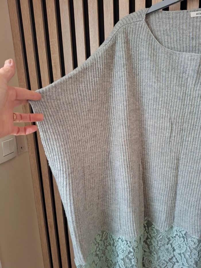 Poncho/cape avec laine bohème hippie chic romantique T unique - photo numéro 4