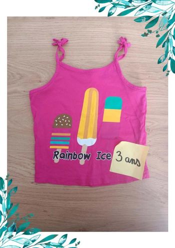 Tee shirt top à fines bretelles 3 ans