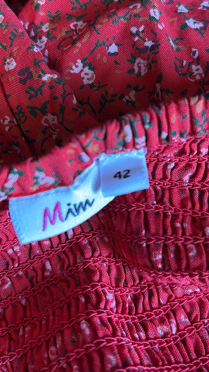 Robe fleuries rouge Mim T42 - photo numéro 4