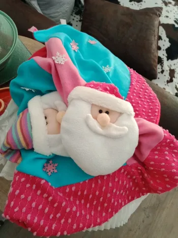 Tapis dessous de sapin père noël en relief