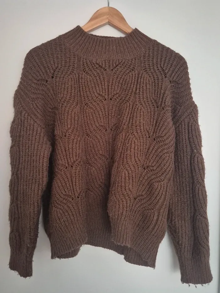 Pull marron en maille - Lili Sidonio - photo numéro 3