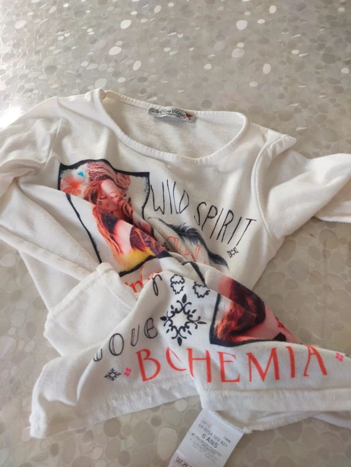 Sweat pour fille 6 ans blanc. - photo numéro 8