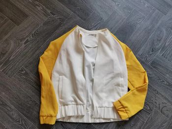 Veste Stradivarius blanc/jaune taille S femme