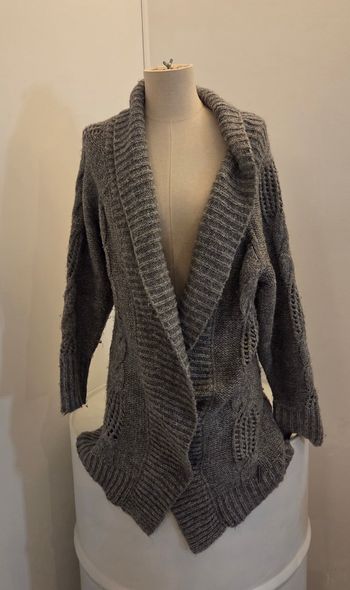 Gilet long gris Kaporal – coupe cocoon chaude & élégante – taille Small