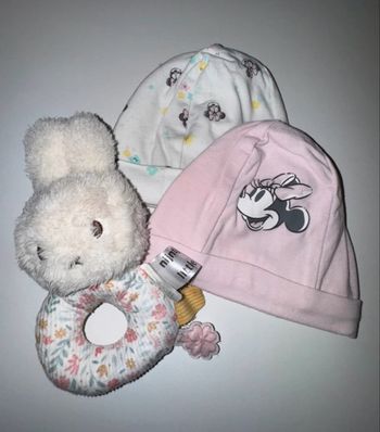 Lot Bonnet naissance - neuf - Disney Baby - fille - Naissance