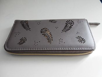 Porte Monnaie/Compagnon Taupe/Doré HELLINE