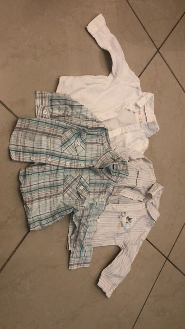 Lot trois chemises manches longues