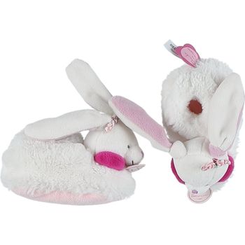 CHAUSSONS HOCHET LAPIN CERISE - DOUDOU ET COMPAGNIE