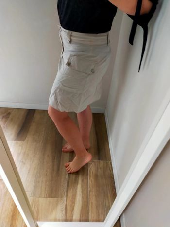 Jupe crayon beige camaïeu