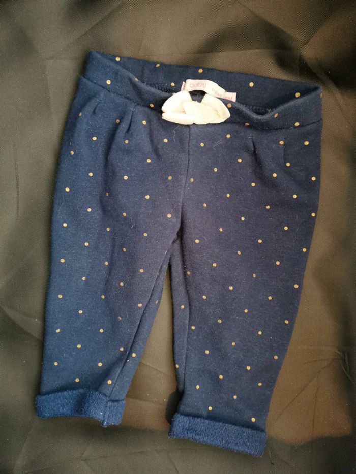 Pantalon marine pois or 6 mois