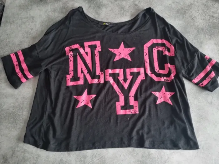 T-shirt manches courtes oversize femme - Taille M / 38 - Mim - Noir et fuchsia - photo numéro 5