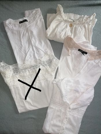 Lot de 4 hauts blanc ou crème