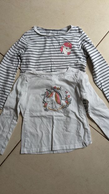 Lot de 2 t-shirts fille 5 ans licorne