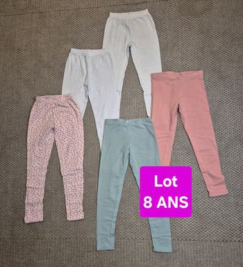 Lot de 5 leggings longs clairs - 8 ans