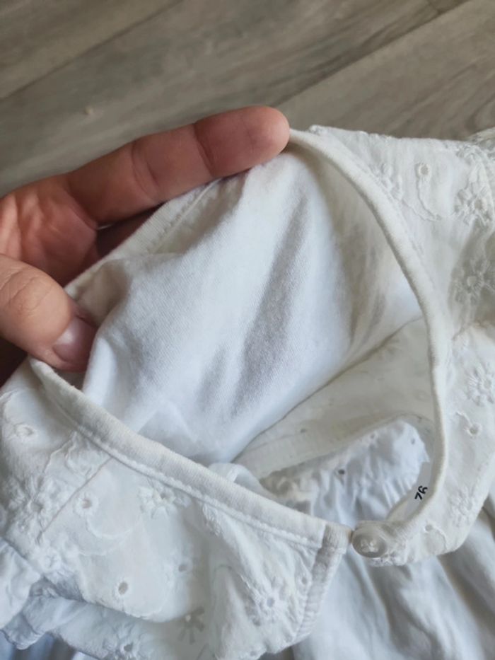 Robe sans manches broderie anglaise blanche 92cm - photo numéro 8