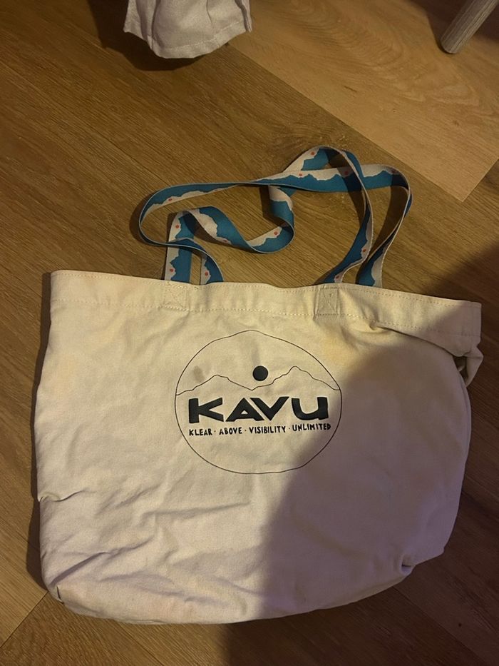 Sac beige avec anses bleues Kavu 🌸 - photo numéro 2