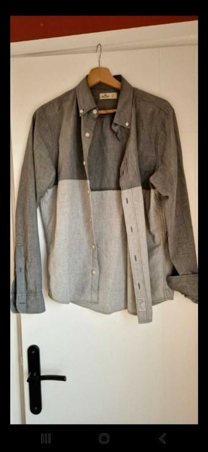 Chemises grise bicolore Hollister