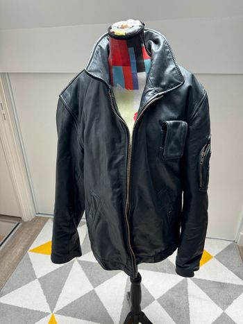 Blouson aviateur en cuir vintage Taille L/XL