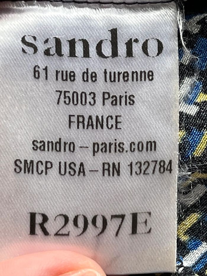 Robe à motif et dentelle noire Sandro S - photo numéro 7