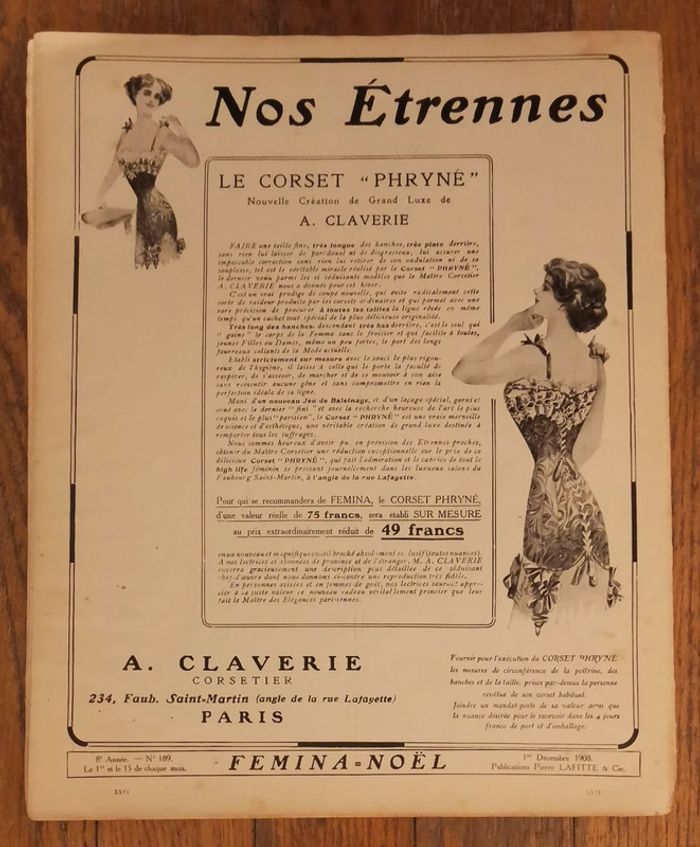 Ancienne revue Femina Noël 1908 n°189 vintage - photo numéro 12