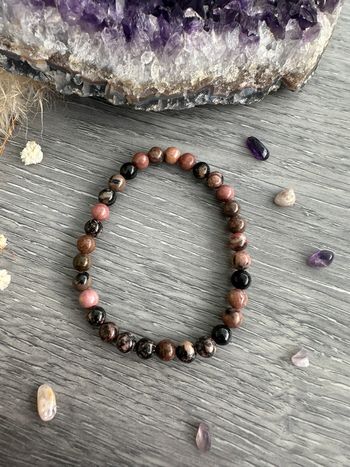 Bracelets en perles de Rhodonite d’Afrique du Sud - Pierre naturelle