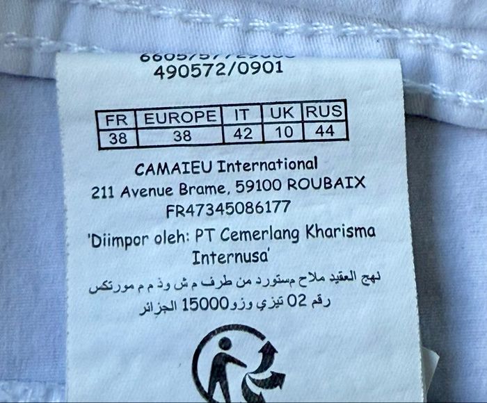 Pantacourt blanc « Camaïeu » - photo numéro 5