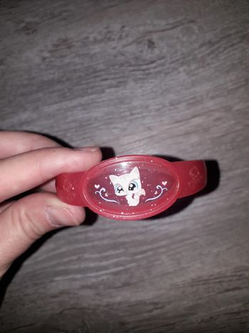 bracelet chat little petshop pailleté en plastique