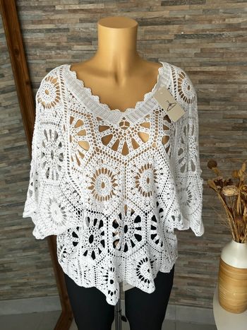 Top en crochet blanc