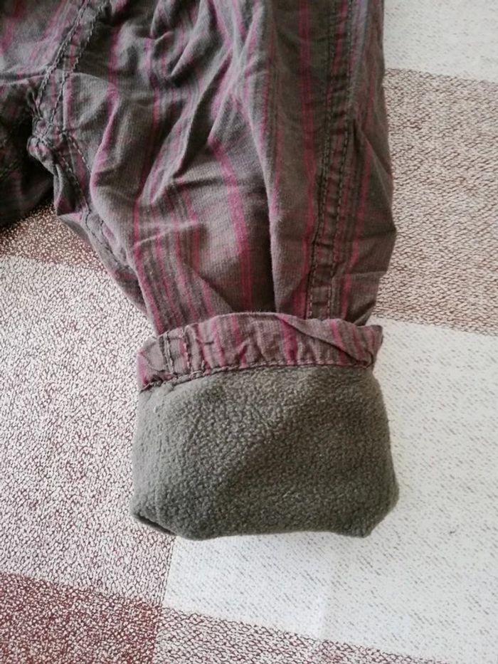 Pantalon 18 mois épais doublé rayé marron/bordeaux kimbaloo - photo numéro 4