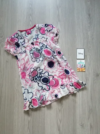 Blouse manches courtes transparente motifs fleurs / miss gang / (8ans)