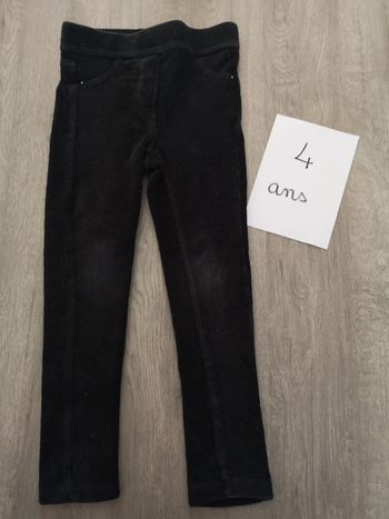 Pantalon côtelé en velour noir 4 ans