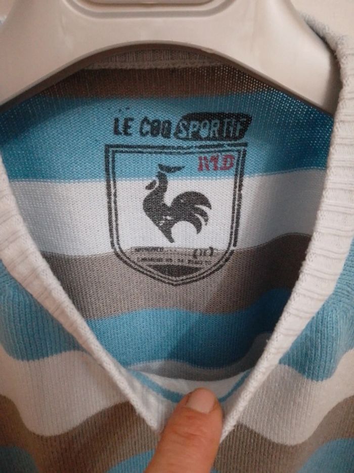 Pull à bandes bleues/grises T.14 ans - Le Coq Sportif - photo numéro 7