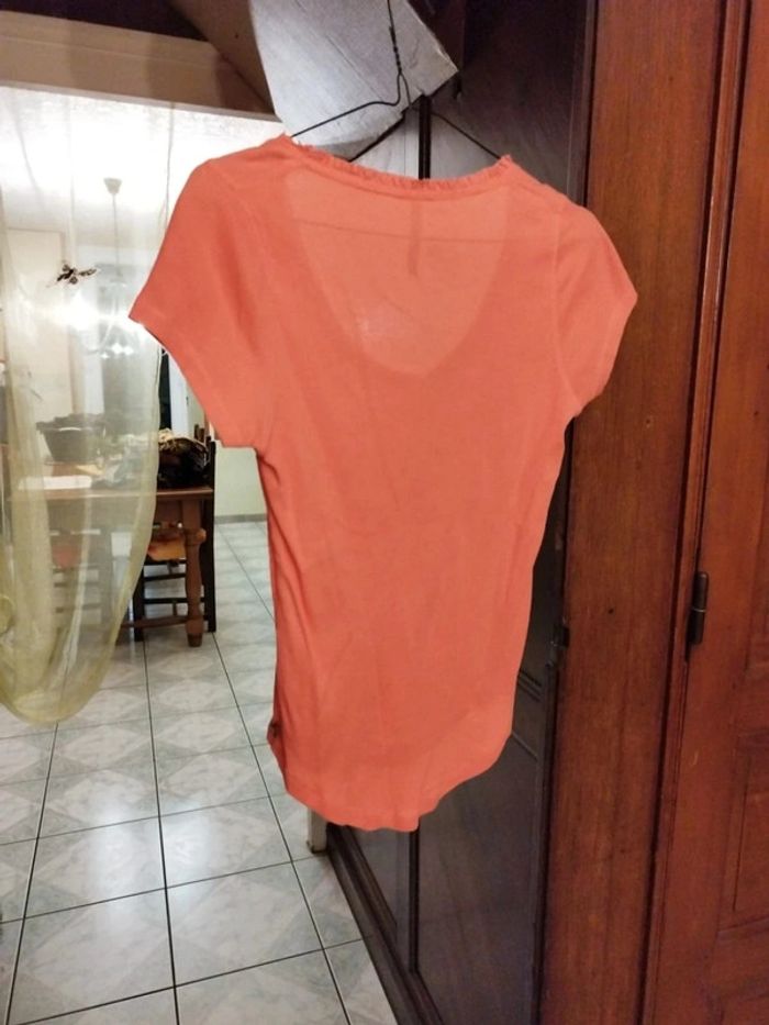 T-shirt top rose saumon Pepe Jeans M/38 y2k - photo numéro 6