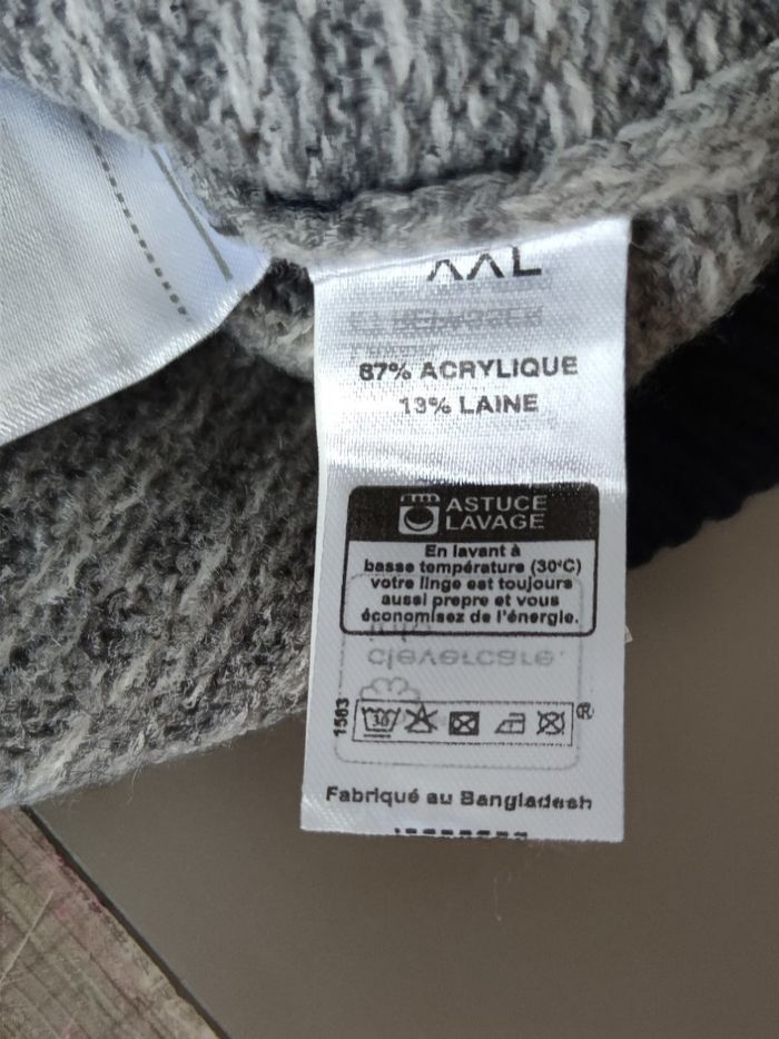 Pull homme gris & bleu marine – neuf avec étiquette – taille XXL marque U collection - photo numéro 7