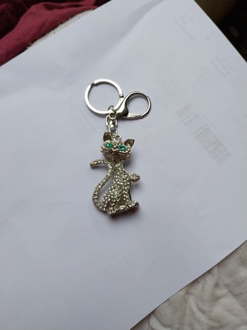 Porte-clés chat strass