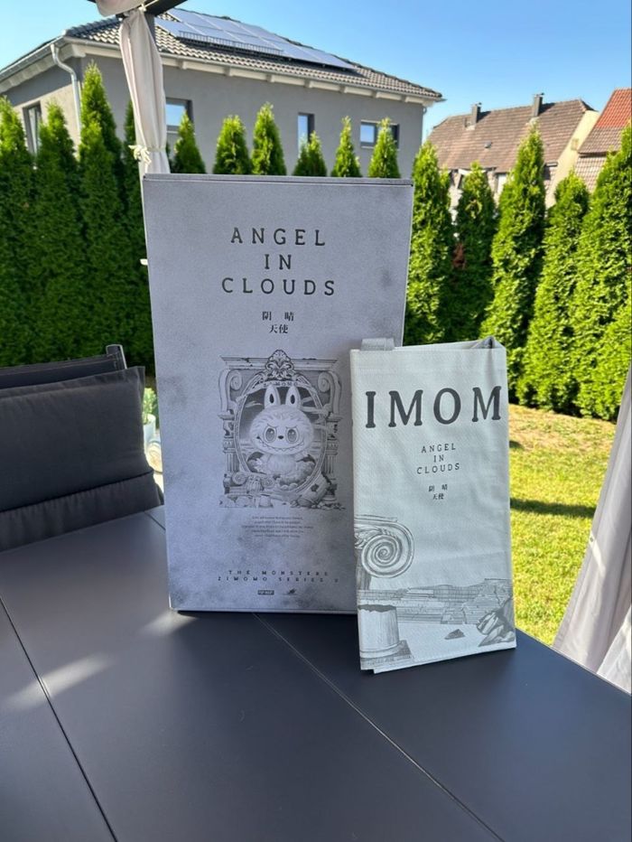 POPMART Les Monstres Labubu Zimomo Ange dans les Nuages Figurine avec Sac Fourre-Tout NEUF & OVP - photo numéro 2