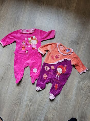 Lot 2 pyjamas velours 3 mois 60 cm