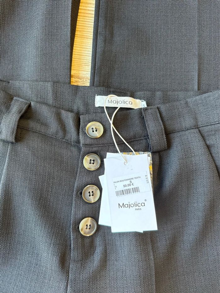 Pantalon élégant noir à jambes larges, neuf, taille S - Majolica - photo numéro 9