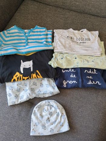 Lot de 6 pyjamas 1 pièce garçon 1 an
