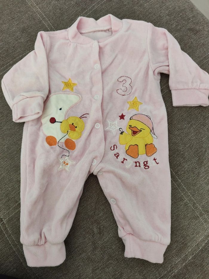 Lot de 2 grenouillères sans pied 3 mois - photo numéro 2