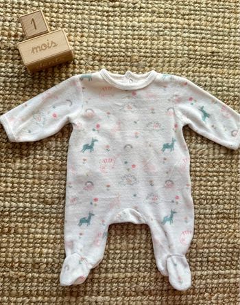 Pyjama velours Kiabi 1mois / 54cm