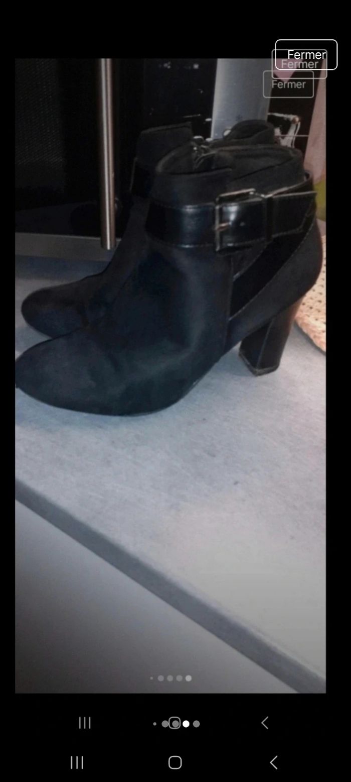 Très jolie bottines noir en daim - photo numéro 6