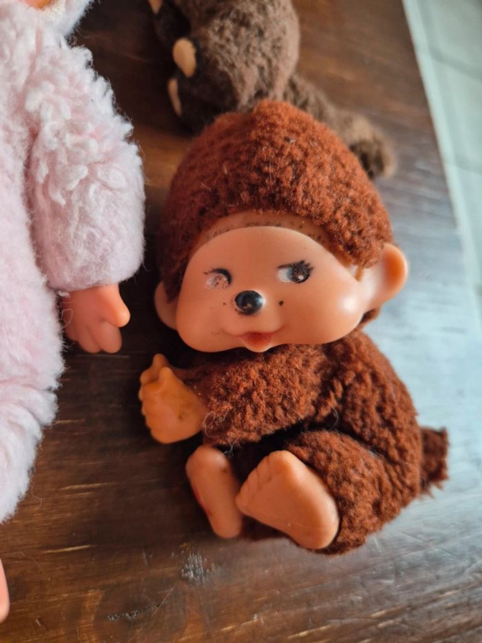 Ancienne Peluche Kiki Sekiguchi Rose Yeux Bleus – Vintage Maroc