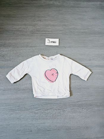 Pull sweat léger rose clair bébé fille 3 mois