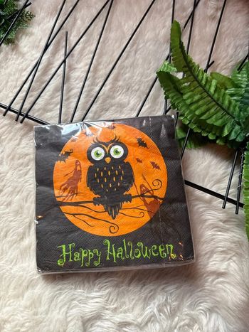 Lot de 20 serviettes chouette Halloween - NEUF
